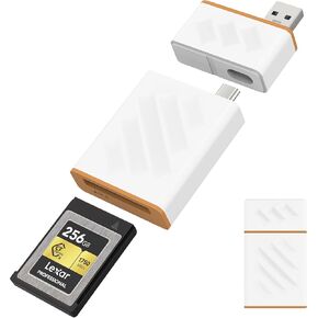CF Express Card Reader, USB 3.2 Gen 2 10Gbps CFexpress Tyep B Card Readers, USB-C & USB-A 2-in-1 Type B CFexpress Adapter für PC/Laptop/Tablet and Smartphones with OTG Support (Not for XQD Card)