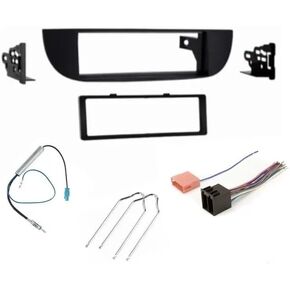 Single Din Car Stereo Install Kit, Wire Connector, AM/FM Radio Reception Antenna Adapter, and Radio Removal Tool -Made for Fiat: 2012 2013 2014 2015 500, 500C, 500E