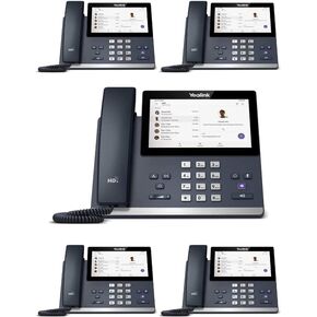 Yealink MP56-TEAMS Edition Desk IP Phone [5 Pack] 7 inch (800 x 480) capacitive Touch Screen, PoE, Power Adapter Not Included (Renewed)