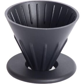 Pour Over Coffee Dripper Size 02 Portable Slow Drip Coffee Maker Reusable Silicone Coffee Dripper for Travel, Hiking, Camping and Home, Black