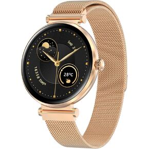 Bebinca Smart Watches for Women (Dial/Answer Calls) with Heart Rate/Sleep/Blood Oxygen Monitor, Voice Assistant Compatible with Samsung iPhone Android Phones, IP68 Waterproof(Rose Gold)
