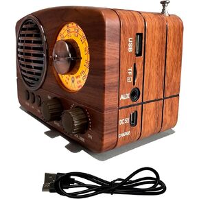 M-1161BT Portable Retro Radio FM AM SW, with Bluetooth, Rechargeable Battery, Support TF Card, USB Playing