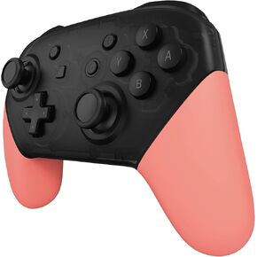 eXtremeRate Coral Replacement Handle Grips for Nintendo Switch Pro Controller, Soft Touch DIY Hand Grip Shell for Nintendo Switch Pro Controller - Controller NOT Included