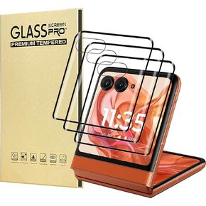 3 Pack for Motorola Razr 2024 Front Screen Protector, Tempered Glass Moto Razr 2024 External Screen Cover, 2.5 Curved, Bubble Free,Anti Scratch,Black