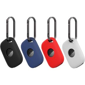 4 Pack Case for Tile Pro 2024, Soft Silicone Holder Anti-Scratch Finder Protective Cover with Carabiner Accessories (Black+Blue+Red+White)