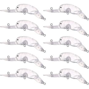 25pcs Blank Fishing Lures Unpainted, Lure Blanks Minnow Crankbaits Hard Bait Bodies Set 9.2cm 6.7g