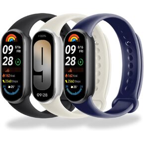 أحزمة 3pcs متوافقة مع Xiaomi Mi Band 9 و Xiaomi Mi Band 8 ، Silicone Mi Band 9 أحزمة ، نطاقات بديلة لـ Xiaomi Smart Band 9/8 ،