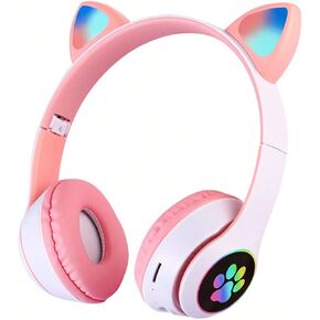 Cat Ears wear Bluetooth Headphones