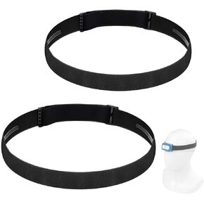 Elastic Headlamp Strap Replacement Headband, fit for Most Headlamps Black Diamond Petzl Princeton Tec Energizer Pelican Fenix Streamlight Headlamps 1"Width Comfortable Band - 2PACK