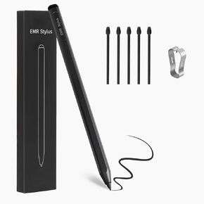 CoBak EMR Stylus for Remarkable 2 Tablet and Kindle Scribe with Eraser - Didital Marker Plus Pen Writing with Palm Rejaction, Tilt Support, and 4096 Pressure Sensitivity, Black with 5 Pen Tips