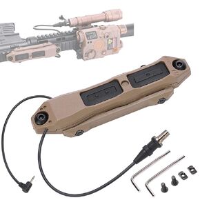Dual Remote Flashlight Pressure Switch Tactical Light Switch Augmented Tape Switch with Tactical Light Plug and 2.5mm Plug Compatible with M300 M600 PEQ15 Series Tactical Lights