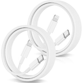 USB C to Lightning Cable 6FT, [MFi Certified] 2Pack iPhone Fast Charger Cable, Power Delivery Type C Charging Cord Compatible for iPhone 14 13 12 11 Pro Max XS XR X 8 iPad,White