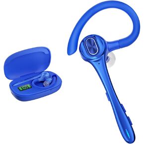Earbuds Wireless Earpiece Bluetooth Headset with Noise Canceling Mic 160H Standby Time Hands Free Earphones Single Ear Headphone for iphone Android Samsung Cell Phones PC TV Computer Game Trucker Work