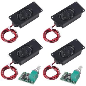 DIANN 4pcs 3W 8 Ohm Audio Stereo Speaker Full Range Mini Portable Advertising Speakers and 2pcs PAM8403 3W Stereo Audio Power Amplifier Board Module