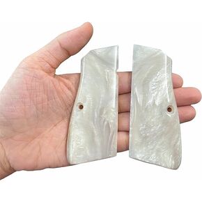 BMPL Browning High Power Hp Grips Smooth White Pearl Color Polymer Resin Handmade Pistol New Handmade Handcraft
