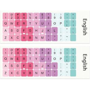 2PCS English Keyboard Stickers,Universal Keyboard Sticker Letters Replacement Stickers for Computer Laptop Notbook(Colorful)