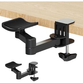 Pholiten Adjustable Arm Rest for Desk，Universal Clamp-on Adjustable Armrest, Above Table Extension Platform Arm Support,Black