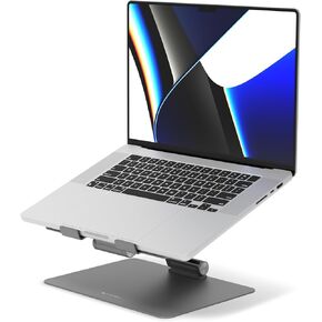 Hyperspace Adjustable Laptop Stand — Sleek, Foldable, Portable Aluminum Laptop Stand for 16" Devices — Height Adjustable to 22", Optimal Cooling, Non-Slip Grips