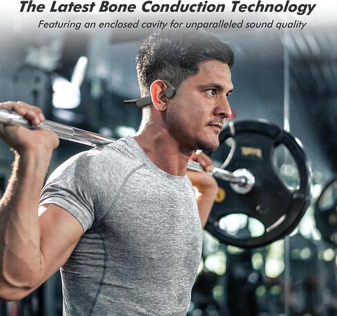 Bone Conduction Headphones, Bluetooth 5.3 Open Ear Wireless Headphones with Microphone, IPX6 Waterproof Sports Headphones with 8Hrs Playtime for Running, Cycling and Workouts in Kuwait
