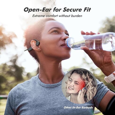 Bone Conduction Headphones, Bluetooth 5.3 Open Ear Wireless Headphones with Microphone, IPX6 Waterproof Sports Headphones with 8Hrs Playtime for Running, Cycling and Workouts in Kuwait
