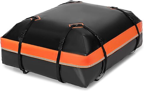 حقيبة سقف السيارة ، حقيبة حاملة شحن على سطح السيارة مقاومة للماء 15 قدم مكعب لجميع السيارات مع/بدون رف ، تشمل حصيرة مضادة للانزلاق ، وأشرطة مقواة ، وسطح أبواب 6 ، وقفل الأمتعة (15 قدمًا مكعبًا) in Kuwait