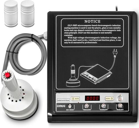GLF-500F Induction Sealer ، 800-1200W آلة ختم التعريفي ، سدادات غطاء الزجاجة المحمولة لـ Ø15-100mm / Ø0.59 "-3.94" ، شاشة رقمية ، وظيفة العد التلقائي in Kuwait