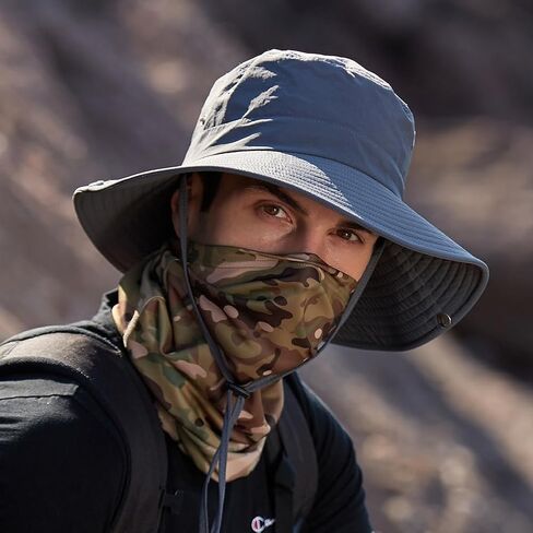 Fishing Hat for Men Women, Wide Brim Summer Safari Hat, UDF 50+ UV Protection Sun Hats, Bucket Hiking Beach Hat in Kuwait