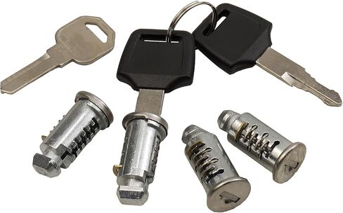 4 حزمة قفل النوى المتوافقة مع نظام رفوف السيارات thule والملحقات أسطوانات قفل نظام واحد مناسبة لرف دراجة رف السيارة والمعدات الأخرى مع أسطوانة القفل in Kuwait