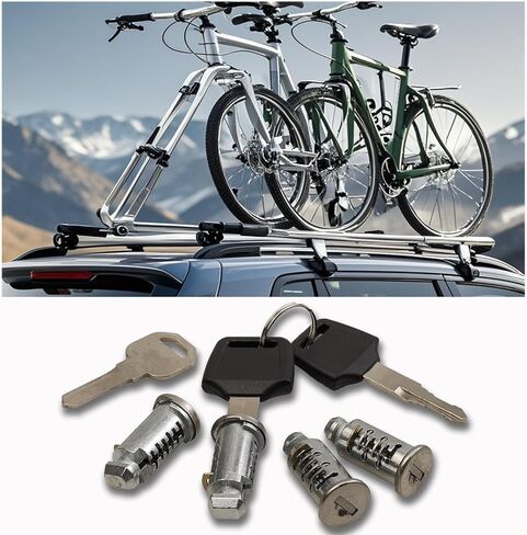 4 حزمة قفل النوى المتوافقة مع نظام رفوف السيارات thule والملحقات أسطوانات قفل نظام واحد مناسبة لرف دراجة رف السيارة والمعدات الأخرى مع أسطوانة القفل in Kuwait