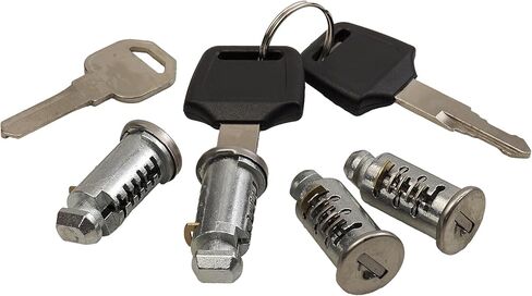 4 حزمة قفل النوى المتوافقة مع نظام رفوف السيارات thule والملحقات أسطوانات قفل نظام واحد مناسبة لرف دراجة رف السيارة والمعدات الأخرى مع أسطوانة القفل in Kuwait