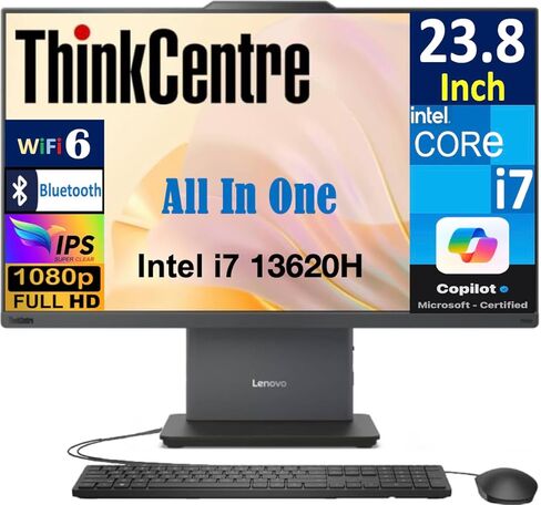 Lenovo Thinkcentre Neo 50a Gen 5 Business All-in-One 23.8 "100Hz IPS FHD Display (Intel I7-13620H ، 32GB DDR5 ، 512GB SSD ، Copilot ، WiFi 6 ، Bluetooth 5.2 ، WebCam ، Win 11 Pro) in Kuwait