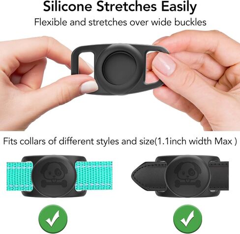 Compatible with AirTag Dog Collar Holder 4 Pack Waterproof IP68 Air Tag Holder Silicone AirTags Cat Collar Pet Cases Tags Dog Collar Holder for Apple AirTag in Saudi Arabia