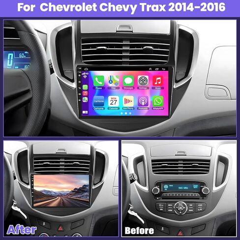 [4G+64G] Android 13 Car Radio for Chevrolet Chevy Trax 2014 2015 2016, Wireless Carplay Android Auto, 9 inch IPS Touch Screen Stereo with GPS, Bluetooth, WiFi, FM Radio+ AHD Backup Camera+MIC in Kuwait