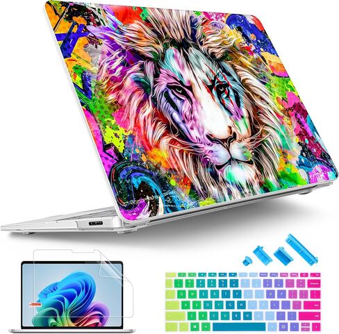 حالة Tuiklol لجهاز الكمبيوتر المحمول السطحي Microsoft 13.8 بوصة 2024 الإصدار 7th الإصدار ، Windows 11 AI+ PC الطراز: 2036 مع حالة قشرة صلبة بلاستيكية+ حامي الشاشة+ لوحة المفاتيح ، الأسد in Kuwait