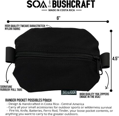SOA CO - Ranger Possibles Pouch | حقيبة فائدة خفيفة الوزن مصنوعة يدويًا للتخييم ، Bushcraft & EDC | حقيبة سحاب مقاومة للماء متينة مع نسيج امتداد وعلامات السحب السهلة وتخزين التروس in Saudi Arabia