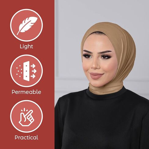 حجاب عمامة إسلامية فورية للنساء، وشاح رأس من الجيرسي الفاخر، حجاب فوري مع مشبك | عمامة جيرسي جاهزة مخيطة مسبقًا in Kuwait