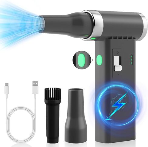 Compressed air Duster -Continuously Variable Speed 110000RPM Electric Air Duster,Rechargeable Cordless Air Blower for Keyboard, PC, Electric Devices Cleaning, Replace Canned Air Compressed Air Cans -G in Saudi Arabia