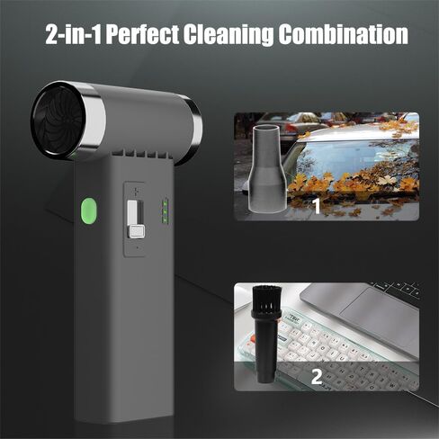 Compressed air Duster -Continuously Variable Speed 110000RPM Electric Air Duster,Rechargeable Cordless Air Blower for Keyboard, PC, Electric Devices Cleaning, Replace Canned Air Compressed Air Cans -G in Saudi Arabia