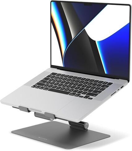 Hyperspace Adjustable Laptop Stand — Sleek, Foldable, Portable Aluminum Laptop Stand for 16" Devices — Height Adjustable to 22", Optimal Cooling, Non-Slip Grips in Kuwait