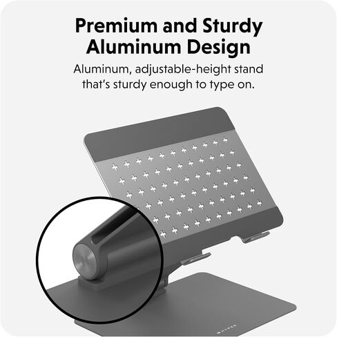 Hyperspace Adjustable Laptop Stand — Sleek, Foldable, Portable Aluminum Laptop Stand for 16" Devices — Height Adjustable to 22", Optimal Cooling, Non-Slip Grips in Kuwait