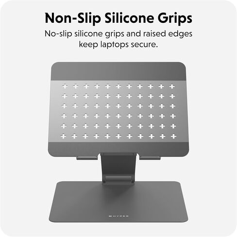 Hyperspace Adjustable Laptop Stand — Sleek, Foldable, Portable Aluminum Laptop Stand for 16" Devices — Height Adjustable to 22", Optimal Cooling, Non-Slip Grips in Kuwait