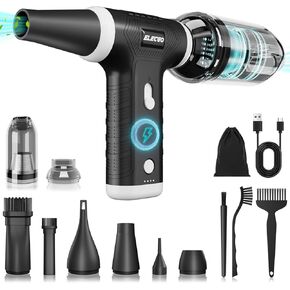 2 in 1 Compressed Air Duster, 150000 RPM Electric Air Duster, Electric Vacuum Cleaner with Brushless Motor, Stepless Speed Adjustable, Highspeed Jet Air Blower for Home, Car, Keyboard, Computer