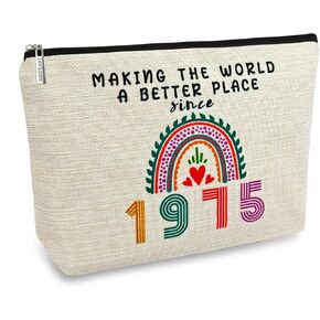 50th Birthday Gifts for Her, Funny 1974 50th Birthday Decorations Makeup Bag, Anniversary 50 Old Year Gift Ideas for Women, Wife, Sister, Mom, Aunt, Cool Cosmetic Travel Bag for Mothers Day, Christmas in Kuwait