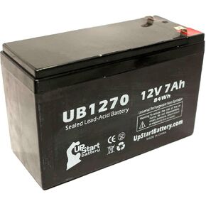 UB1270 Universal Sealed Lead Acid Battery Replacement (12V, 7Ah, 7000mAh, F1 Terminal, AGM, SLA, Includes Two F1 to F2 Terminal Adapters) - Compatible with BB Battery BP7-12, BB Battery BP7-12