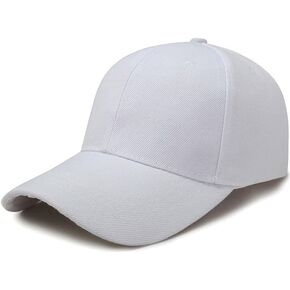 Baseball Cap for Men & Women 100% Cotton Adjustable Unisex Hat, 8 Colors (Black/White/Navy etc.) Breathable Casual