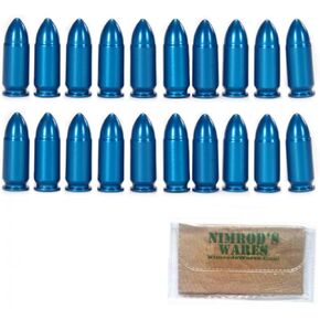 Nimrod's Wares A-Zoom 9mm Luger Snap Cap Blue 20-Pack 15316 Bundle with Microfiber Cloth