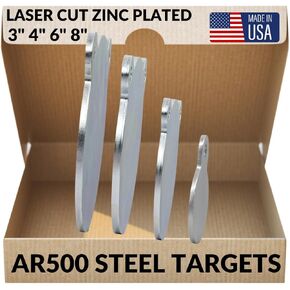 Ar500 Steel Targets Rifles - 4000fpe - 1/2 Inch Ar 500 Steel Gong Target - Laser Cut Certified USA Zinc Plated Steel - Ar 500 Steel Target Reactive Steel Targets for Shooting Reactive Steel Targets