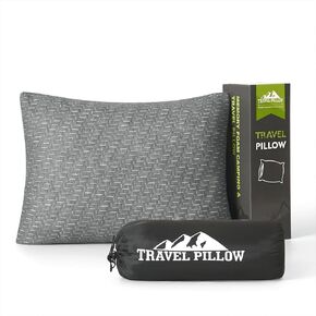 Travel Pillow Camping Pillow Compressible, with Waterproof Bag, Breathable Cover, Ideal for Airplane, Car, Camping and Backpacking