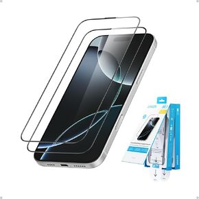 Anker Easy Fit HD Screen Protector, for iPhone 16 Pro, Ultra-Durable and Thin ShieldX Protection, Dust-and Fingerprint-Free with Extended Coverage, Fast and Easy Installation, 6.3-Inch (Pack of 2)