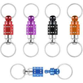 EEEKit Quick Release Keychain Detachable, Pull Apart Key Ring Key Chain, Spring Split Snap Separate Keychain, 5PCS
